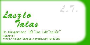 laszlo talas business card
